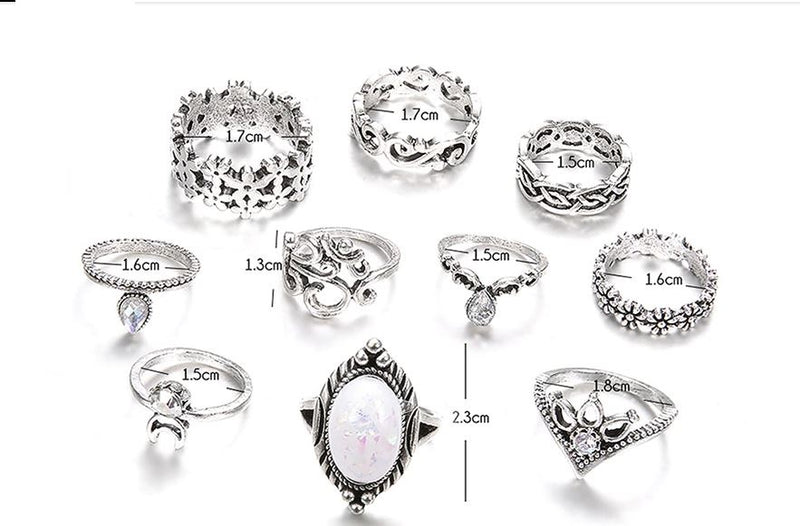 Exquisite Hollow Flowers Ring Set