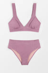 Retro Banded Bralette High Waist Bikini Set