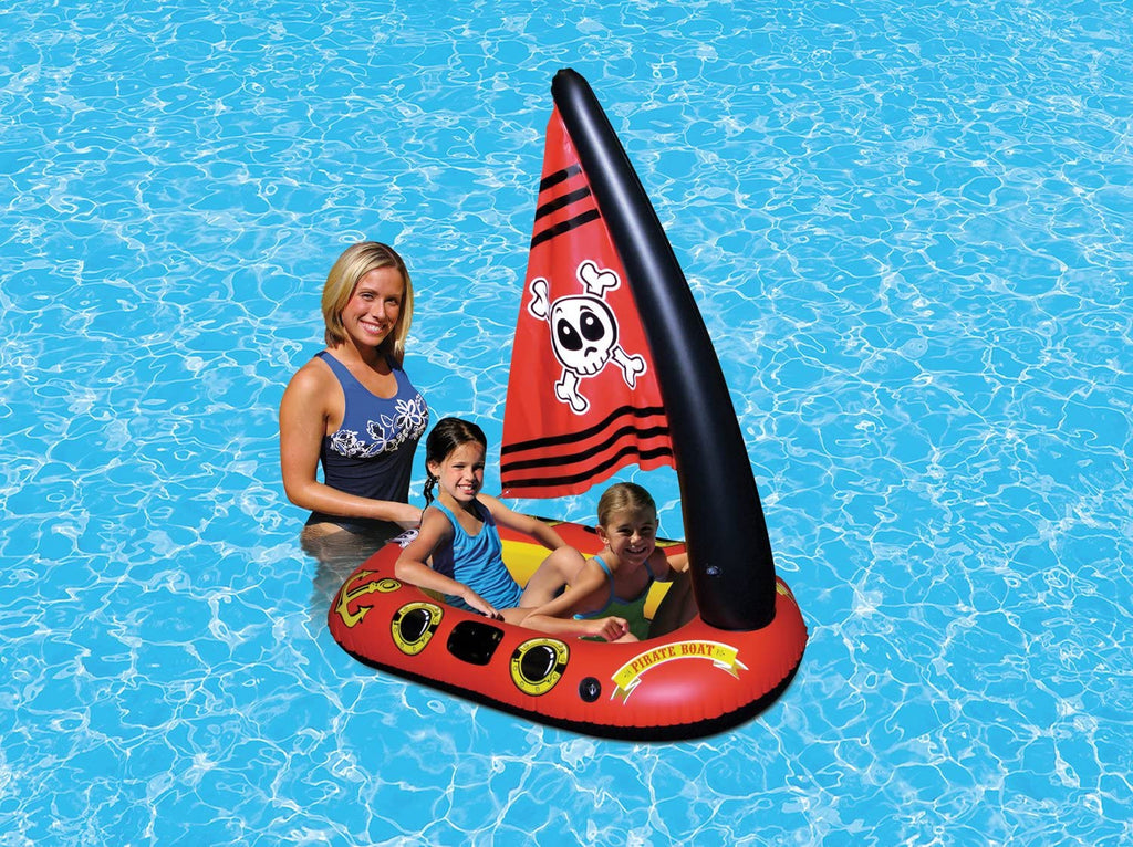 PIRATE BOAT FLOAT FOR POOL 2 KIDS THE BEACH COMPANY Online - Shop for inflatable boats for children - fun pool party activities 
