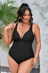 The Beach Company India - Shop for womens swimwear online - Black swimsuits for women with large bust - Trendy womens swimming cosume - Summer Of Love Plunge Tummy Control Plus Size One Piece