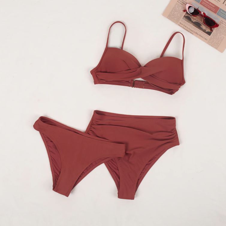 Chestnut Brown Push Up Bikini Set (Pack of 3)