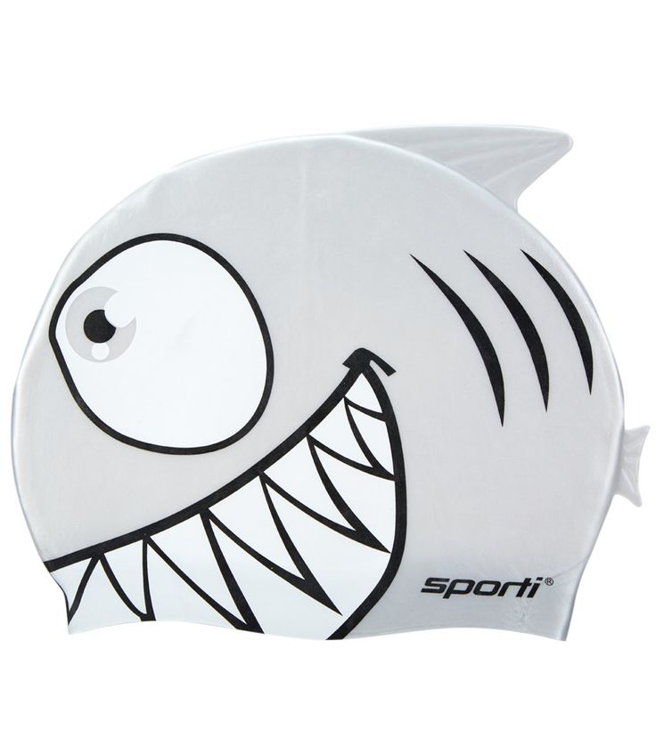 Cartoon Shark Silicone Swim Cap Jr.