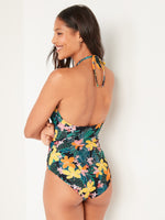 Tropic Thunder Printed One-Piece Halter Swimsuit