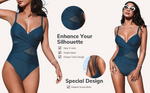 Nova Blue Mesh Wrap Front Cutout Swimsuit