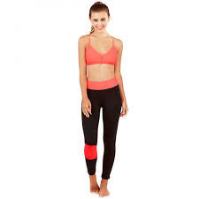 Zen Black Leggings with Coral Waist