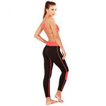 Zen Black Leggings with Coral Waist