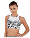 Roxie Dalmatian Print Mesh Insert Crop Top