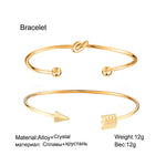Knot & Arrow Cuff Bracelet Set