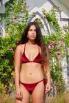 Veronica Ruby Red Velvet Triangle Bikini