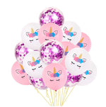 Magical Unicorn Confetti Latex Balloons (Pack of 15)