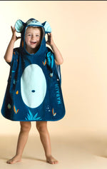 Kid's MONKEY Print Poncho With Hood