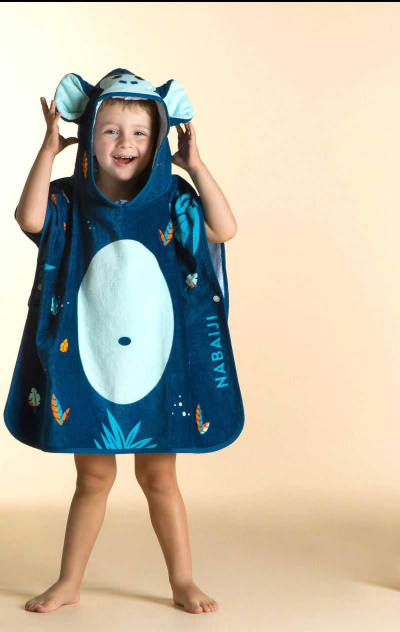 Kid's MONKEY Print Poncho With Hood
