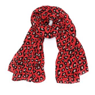 Red Leopard Print Sarong