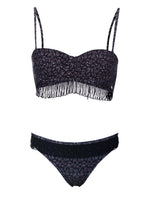 Black Paisley Fringe Bikini Set