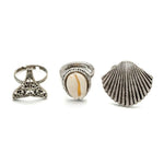 Sea Shell Mermaid Shape Ring 3Pcs/Set