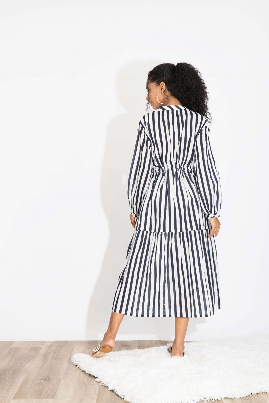 The Beach Company India - Shop for Womens beachwear online - Tuscany Dress for Navy Stripes for ladies - Holiday poolside wear for women