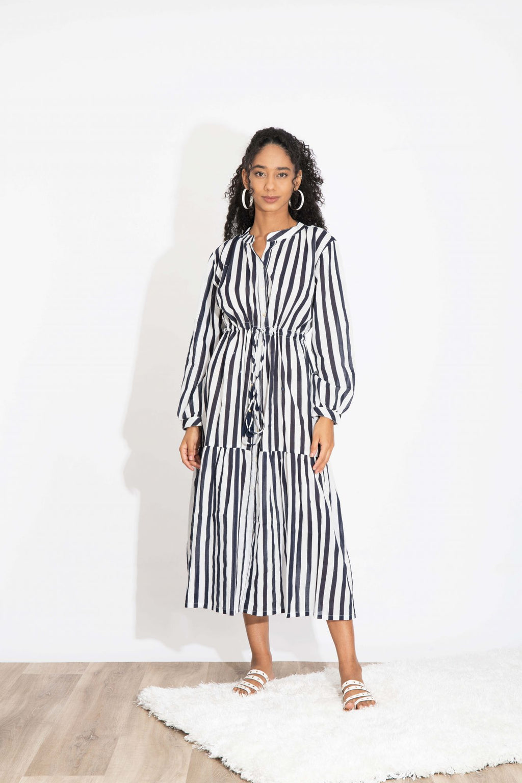 The Beach Company India - Shop for Womens beachwear online - Tuscany Dress for Navy Stripes for ladies - Holiday poolside wear for women