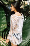 Ivory Crochet Knitted Beach Cover Up