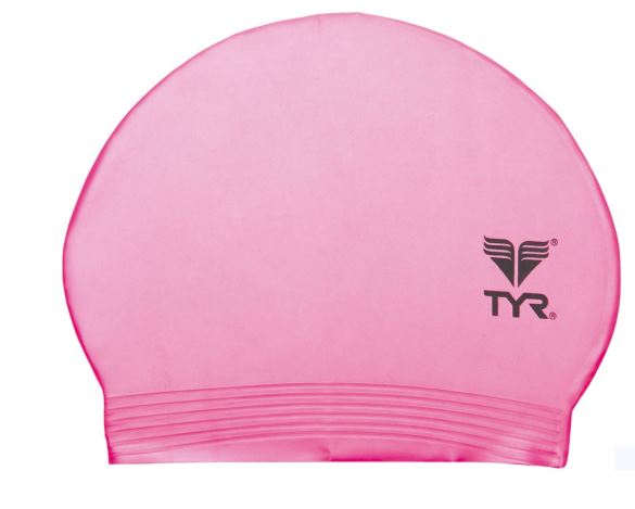 TYR Latex Swim Cap Pink Neon